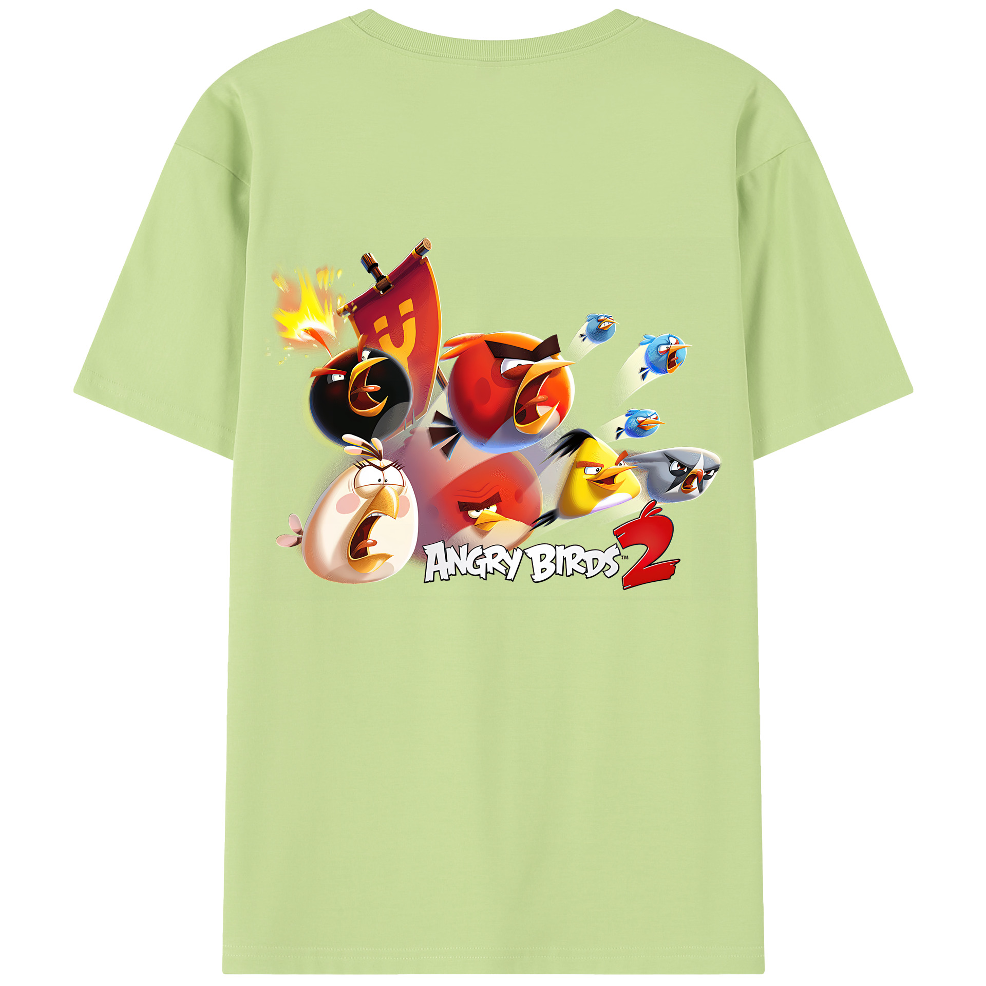 （画像用） Angry Birds アングリーバード 綿100％半袖Tシャツ（背面プリント）